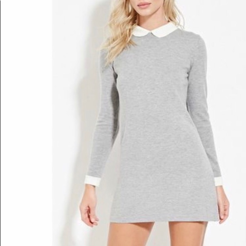 Grey Dress With Peter Pan Collar